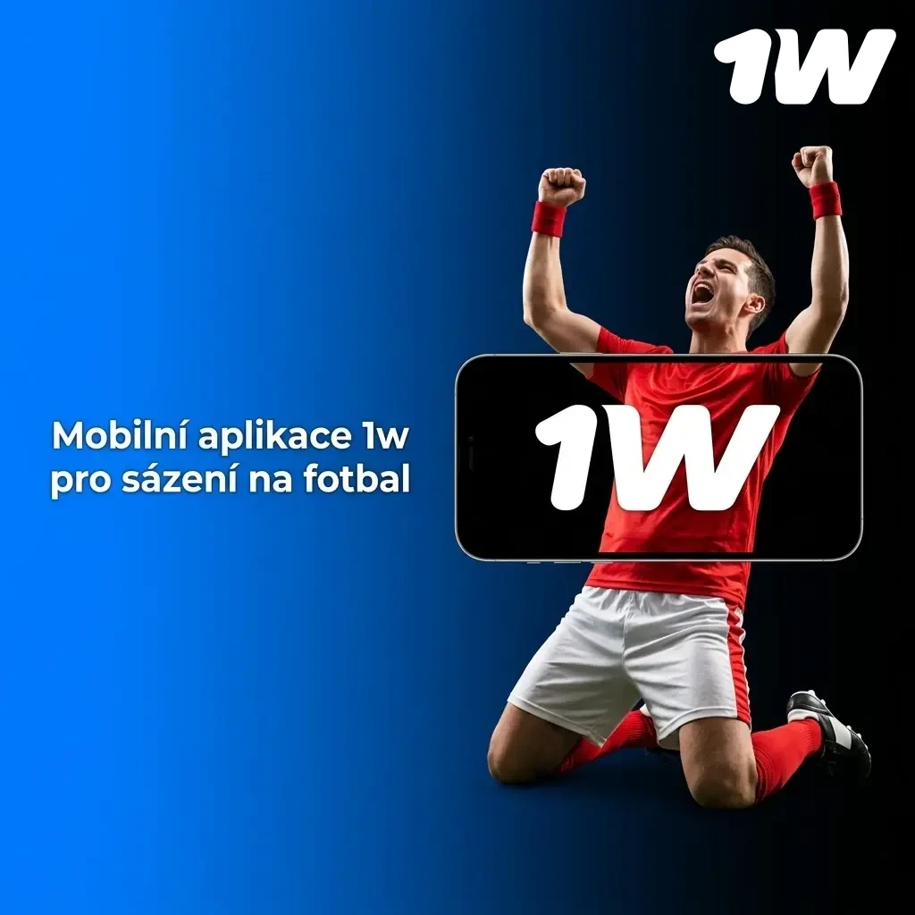 Mobilní aplikace 1w pro sázení na fotbal dostupná pro Android a iOS s živými kurzy a sázkovým tiketem
