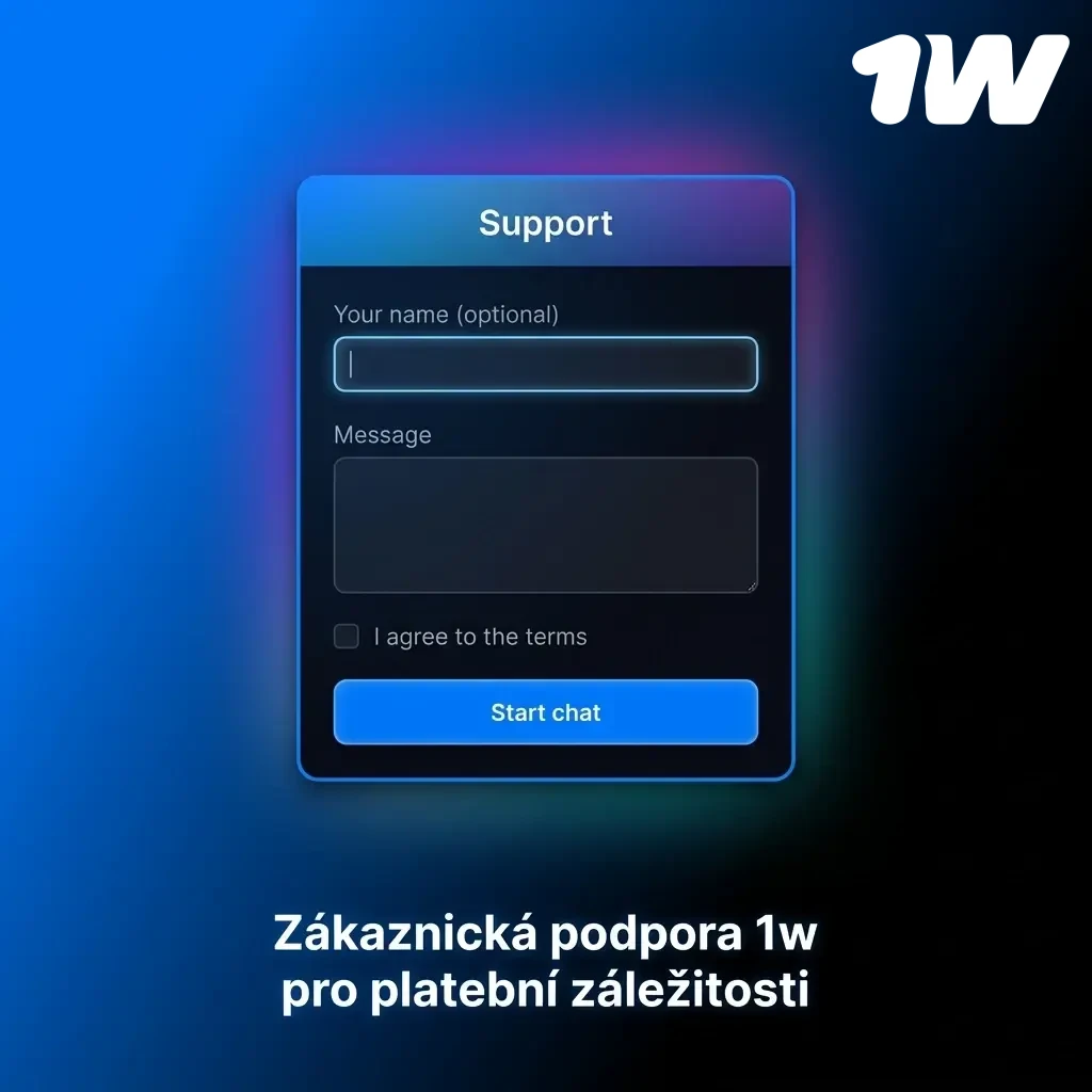 Zákaznická podpora 1w – live chat, e-mail, Telegram a sociální sítě pro pomoc s platbami 24/7